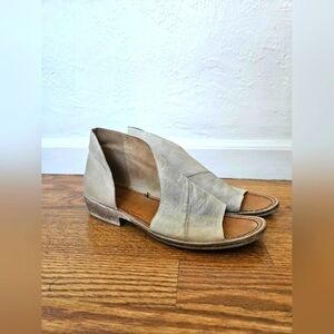 FREE PEOPLE Cliff Leather Asymmetrical Slip On Sandals